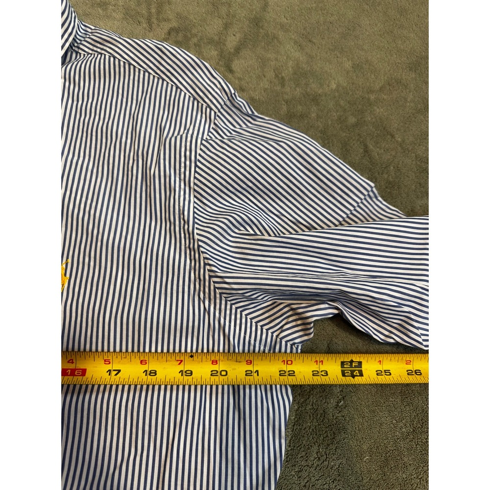 Ralph Lauren Mens Custom Fit Striped Button Down Shirt Blue White L RN41381 - Picture 4 of 7